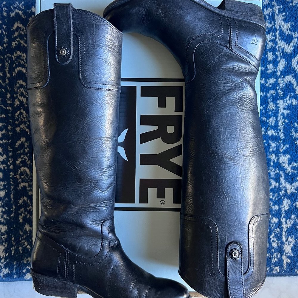 Frye Melissa Tall Riding Boots - Black WITH BOX